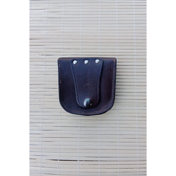 Kahverengi Renkli Hakiki Deri Bozuk Para ve Anahtarlik Cuzdan Kelepcelik