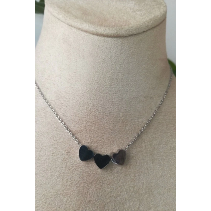 kalpler tasarim ince silver zincirli gumus renkli kaliteli paslanmaz celik kolye stainless stell