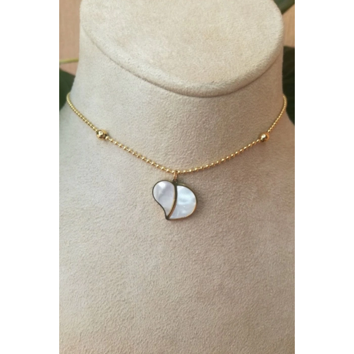 kalpli tasarim ince gold top zincirli altin renkli ay tasli kaliteli paslanmaz celik kolye stainless stell