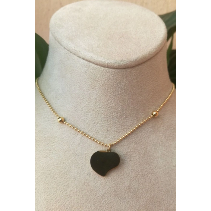 kalpli tasarim ince gold top zincirli altin renkli ay tasli kaliteli paslanmaz celik kolye stainless stell