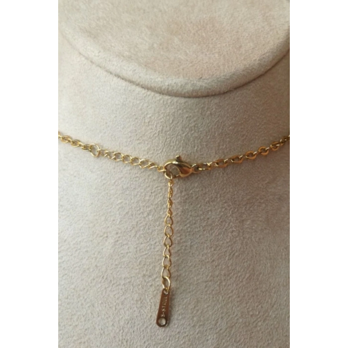 kalpli tasarim ince gold zincirli beyaz incili tasli altin renkli kaliteli paslanmaz celik kolye stainless stell
