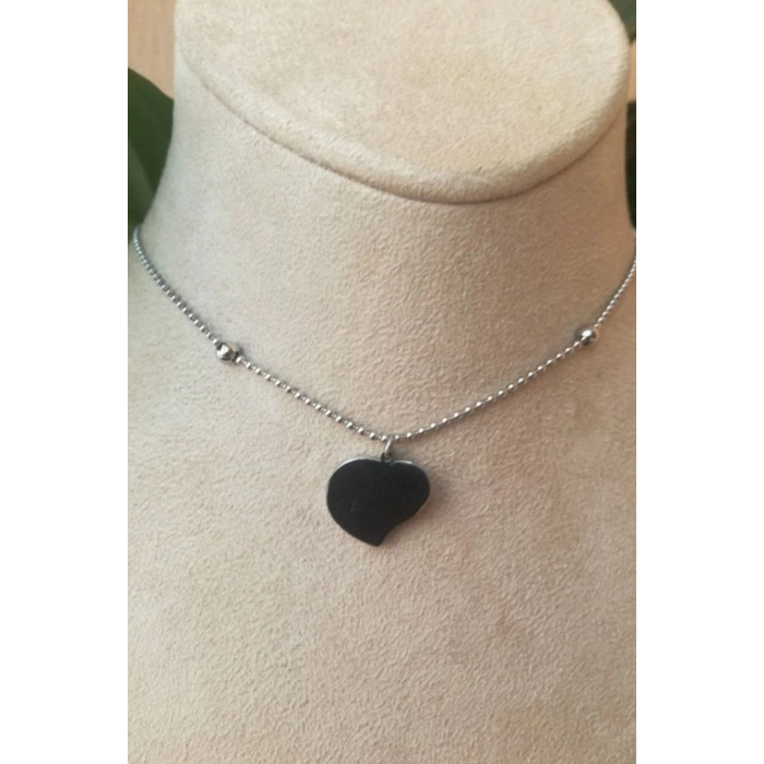 kalpli tasarim ince silver top zincirli gumus renkli ay tasli kaliteli paslanmaz celik kolye stainless stell