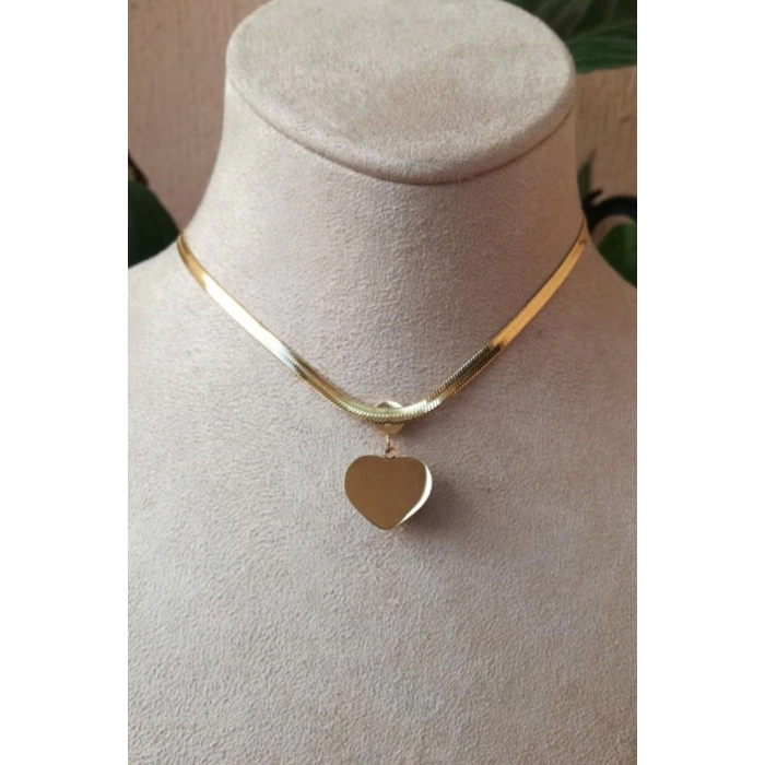 kalpli tasarim italyan zincirli beyaz incili tasli altin renkli kaliteli paslanmaz celik kolye stainless stell