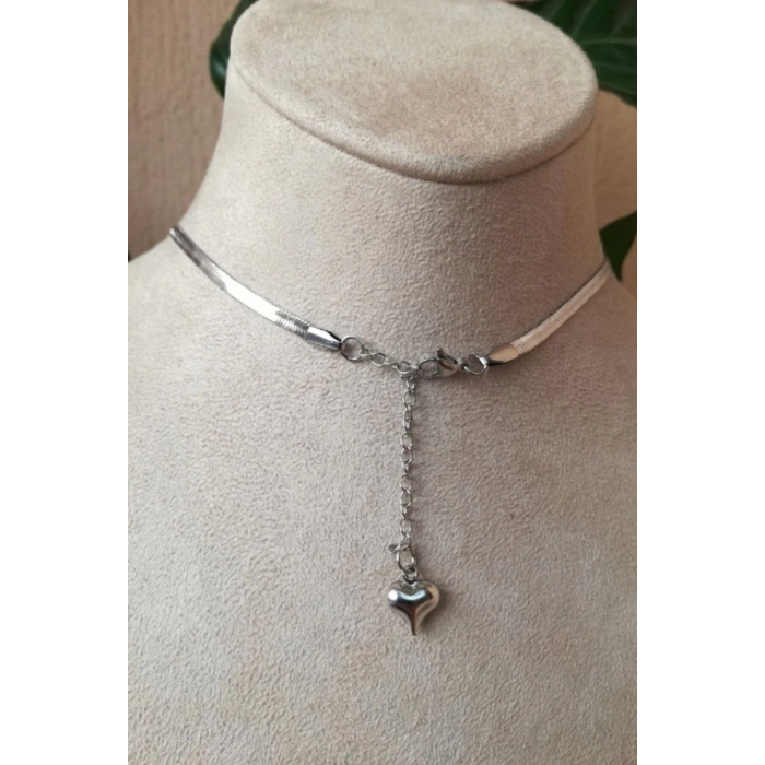 kalpli tasarim italyan zincirli beyaz incili tasli gumus renkli kaliteli paslanmaz celik kolye stainless stell