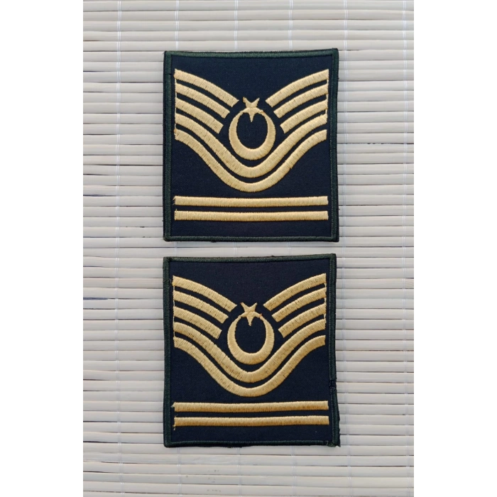 Kara Kuvvetleri Astsubay KıdemliBascavus Dahili ve Harici Haki Bez Nakis Kol Rutbe