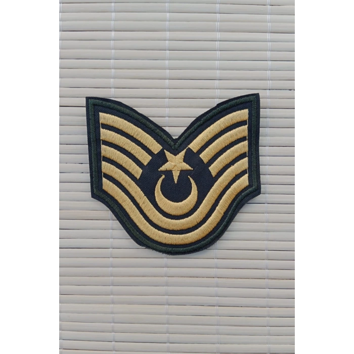 Kara Kuvvetleri Astsubay Kidemli Ustcavus Dahili ve Harici Haki Bez Nakis Kol Rutbe