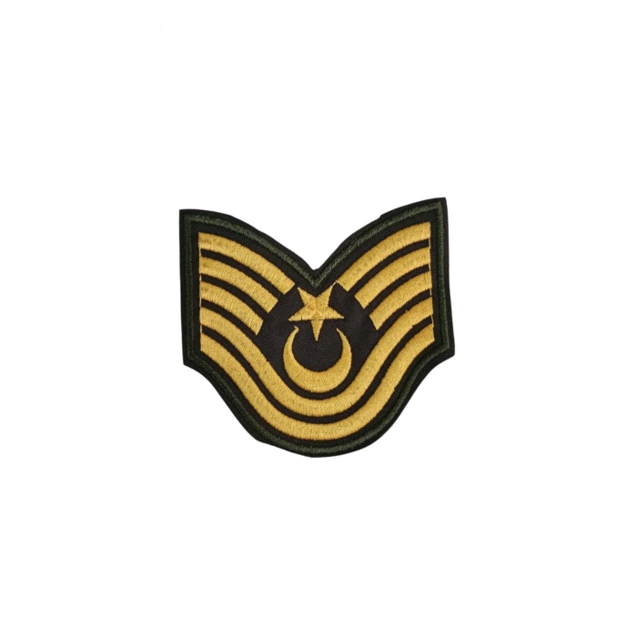 Kara Kuvvetleri Astsubay Kidemli Ustcavus Dahili ve Harici Haki Bez Nakis Kol Rutbe