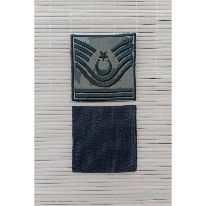 Kara Kuvvetleri Astsubay Kidemlibascavus Kamuflaj Renkli Nakis Kol Rutbe