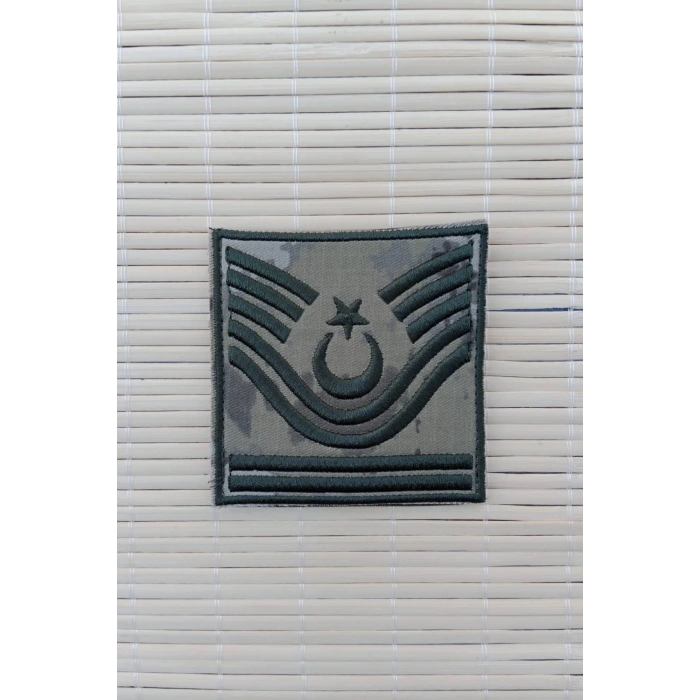 Kara Kuvvetleri Astsubay Kidemlibascavus Kamuflaj Renkli Nakis Kol Rutbe