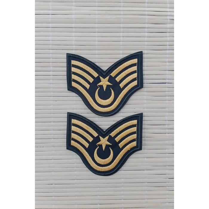 Kara Kuvvetleri Astsubay Ustcavus Dahili ve Harici Haki Bez Nakis Kol Rutbe