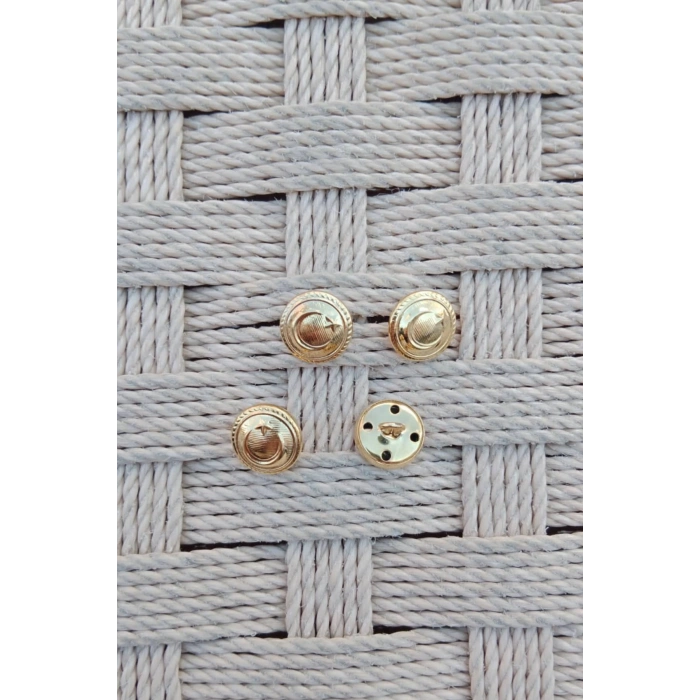 Kara Kuvvetleri Astsubay Uzman Cavus sari renkli altin kaplama kucuk gomlek dugmesi