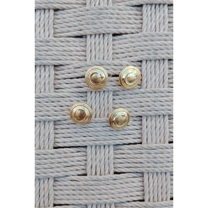 Kara Kuvvetleri Astsubay Uzman Cavus sari renkli altin kaplama kucuk gomlek dugmesi