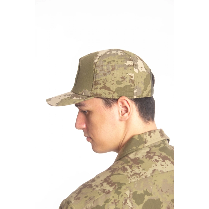 Kara Kuvvetleri Kamuflaj Renk Kokartli Fileli Nakis islemeli Arkasi Ayarlamali Astsubay Uzman Cavus Karaci Sapka Kep