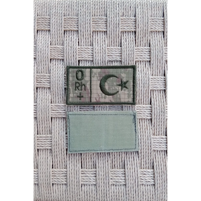 kara kuvvetleri kamuflaj renkli nakis islemeli 0 rh + kan gruplu pec arma patch