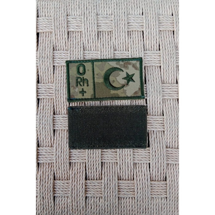 kara kuvvetleri kamuflaj renkli nakis islemeli 0 rh + kan gruplu arma pec patch