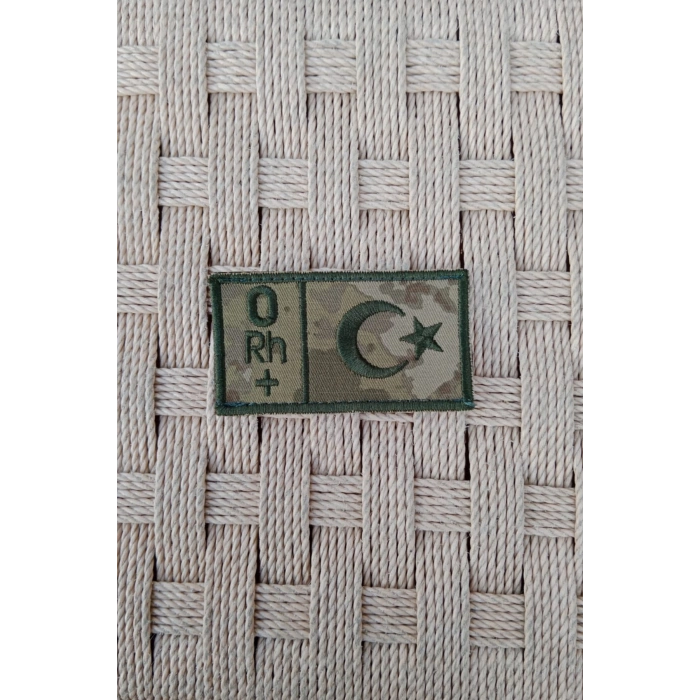 kara kuvvetleri kamuflaj renkli nakis islemeli 0 rh + kan gruplu arma pec patch