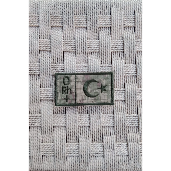 kara kuvvetleri kamuflaj renkli nakis islemeli 0 rh + kan gruplu pec arma patch