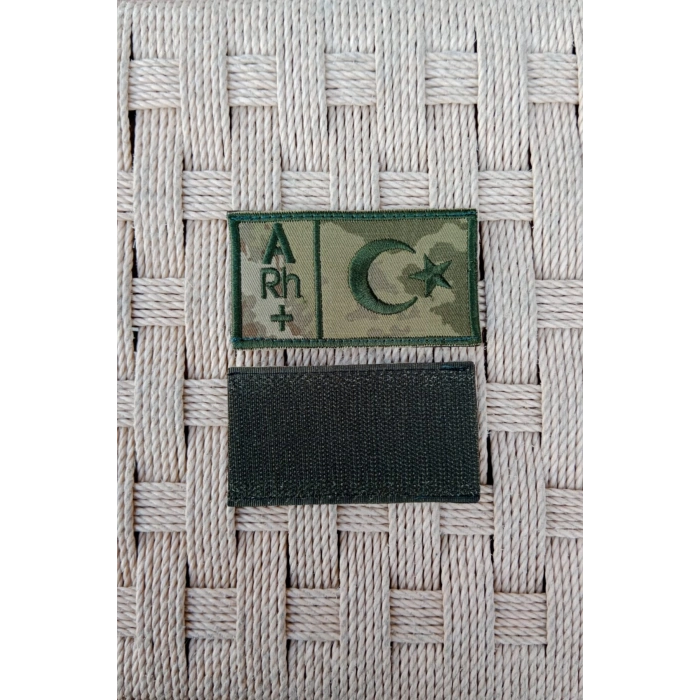 kara kuvvetleri kamuflaj renkli nakis islemeli A rh + kan gruplu arma pec patch