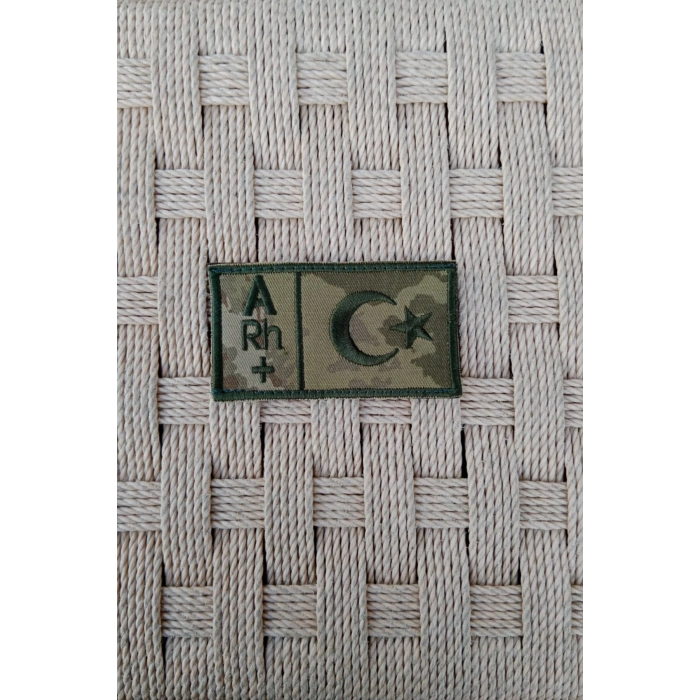 kara kuvvetleri kamuflaj renkli nakis islemeli A rh + kan gruplu arma pec patch