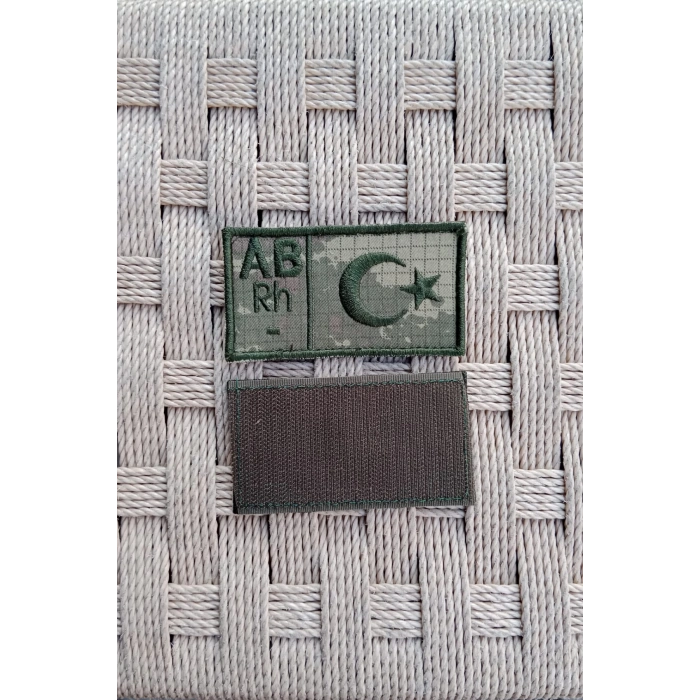 kara kuvvetleri kamuflaj renkli nakis islemeli AB rh - kan gruplu arma patch pec