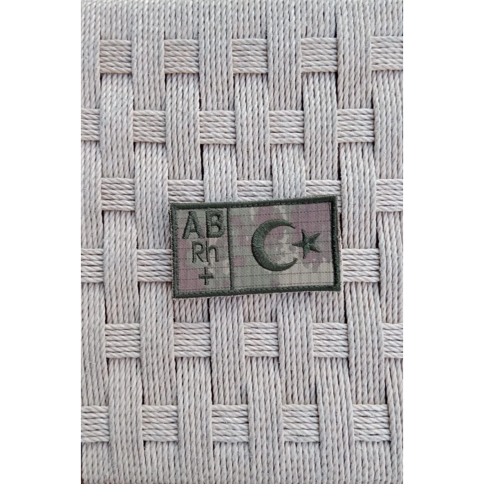 kara kuvvetleri kamuflaj renkli nakis islemeli AB rh + kan gruplu pec arma patch