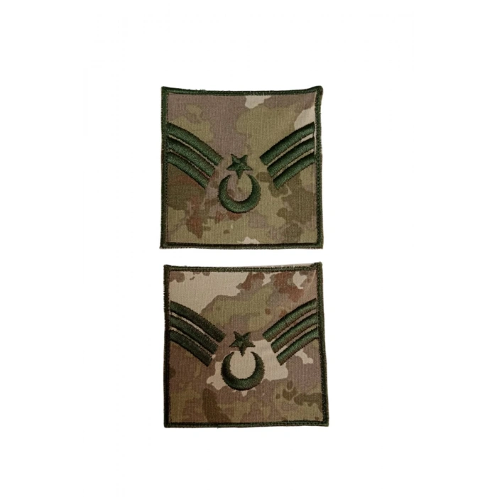kara kuvvetleri kamuflaj renkli nakis islemeli astsubay kidemlicavus kol rutbesi