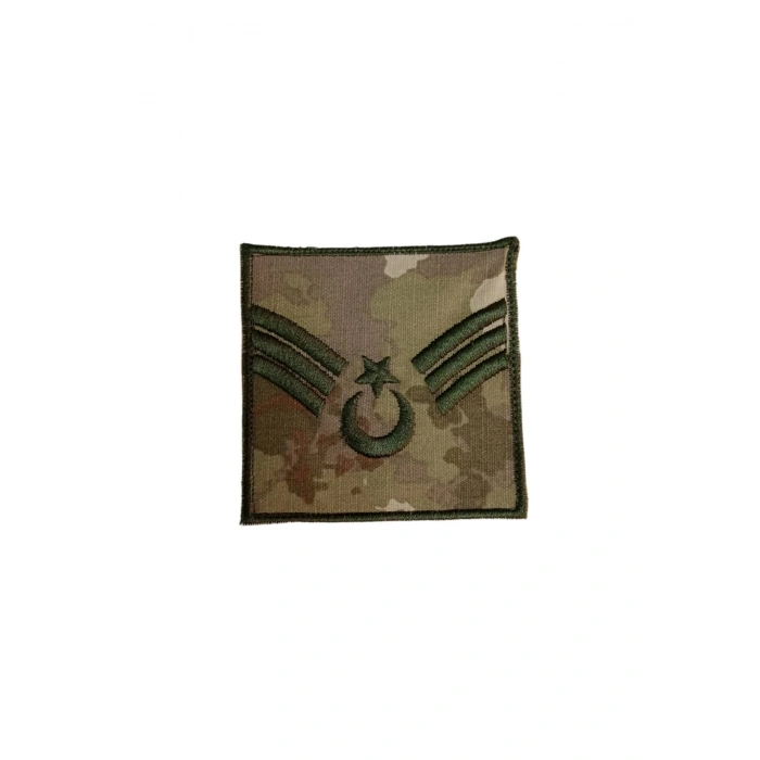 kara kuvvetleri kamuflaj renkli nakis islemeli astsubay kidemlicavus kol rutbesi