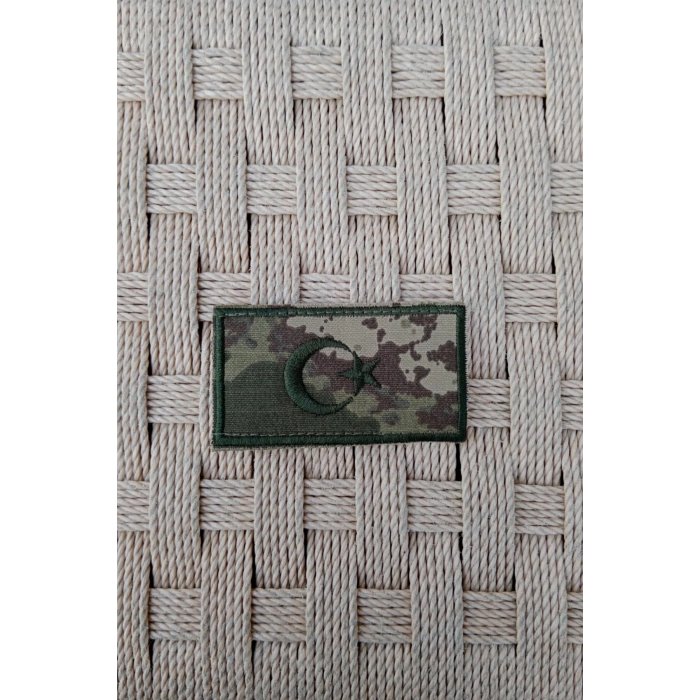 kara kuvvetleri kamuflaj renkli nakis islemeli ayyildiz bayrak arma patch pec