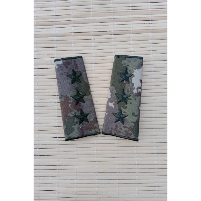 Kara Kuvvetleri Kamuflaj Renkli Yuzbasi Omuzluk Apolet Rutbe