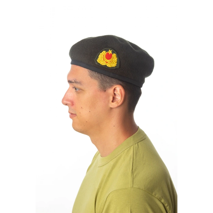 kara kuvvetleri koyu yesil renkli dahili harici seta urbam kasmir kurmay subay kokartli yan kase bere