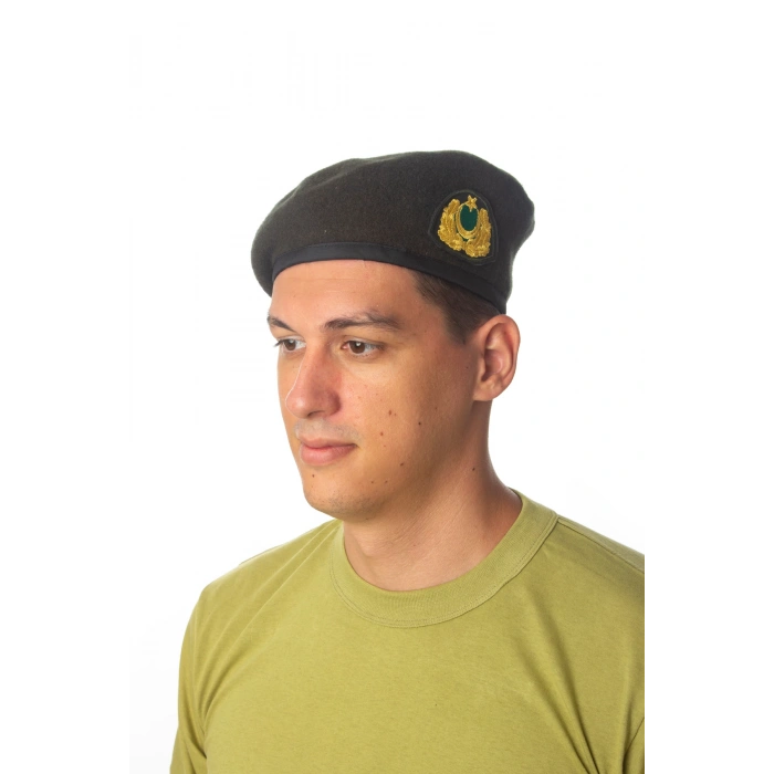 kara kuvvetleri koyu yesil renkli dahili harici seta urbam kasmir subay kokartli koyu yesil piyade yan kase bere