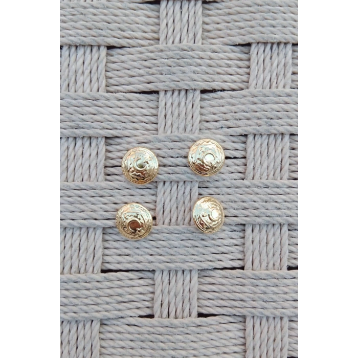 Kara Kuvvetleri Subay Sari Renkli Altin Kaplama Kucuk Gomlek Dugmesi