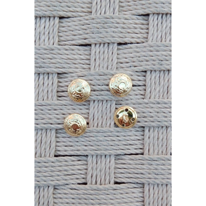 Kara Kuvvetleri Subay Sari Renkli Altin Kaplama Kucuk Gomlek Dugmesi