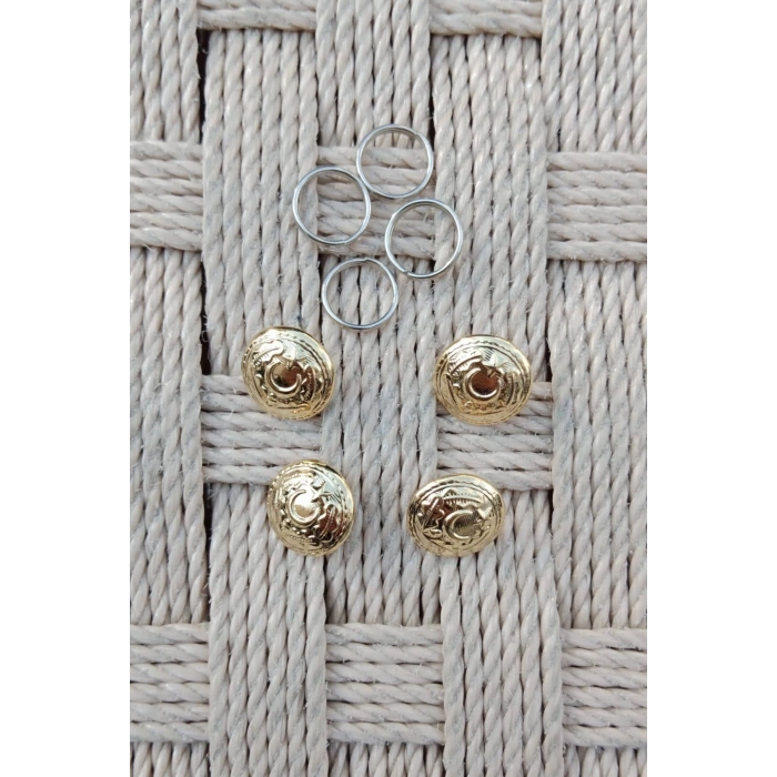 Kara Kuvvetleri Subay Sari Renkli Altin Kaplama Kucuk Gomlek Dugmesi