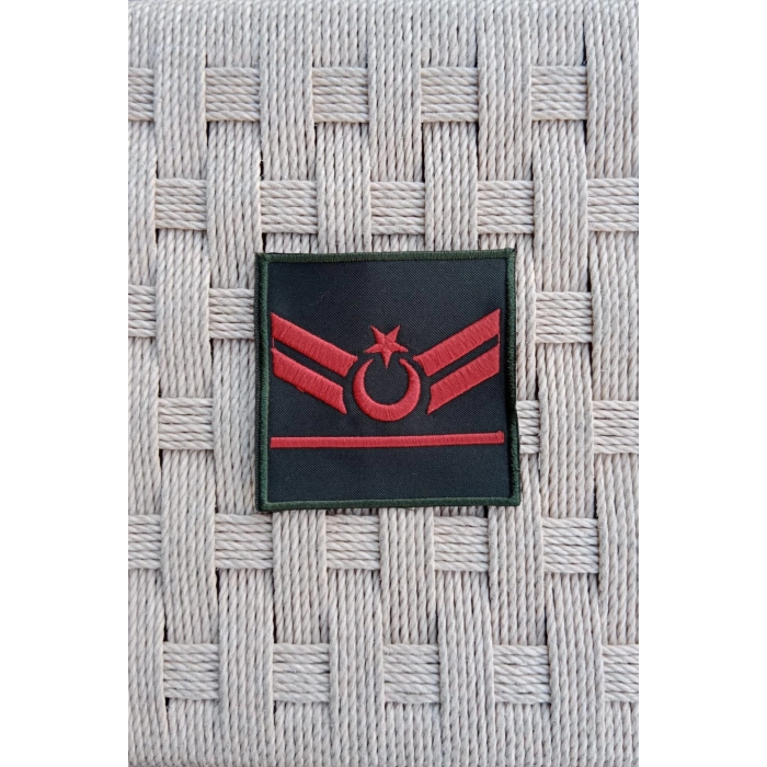 Kara Kuvvetleri Uzman Cavus 1 Kademe Yesil Renk Harici ve Dahili Bez Nakis Kol Rutbe