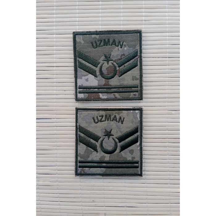 kara kuvvetleri uzman cavus 2 kademe kamuflaj renkli nakis kol rutbe