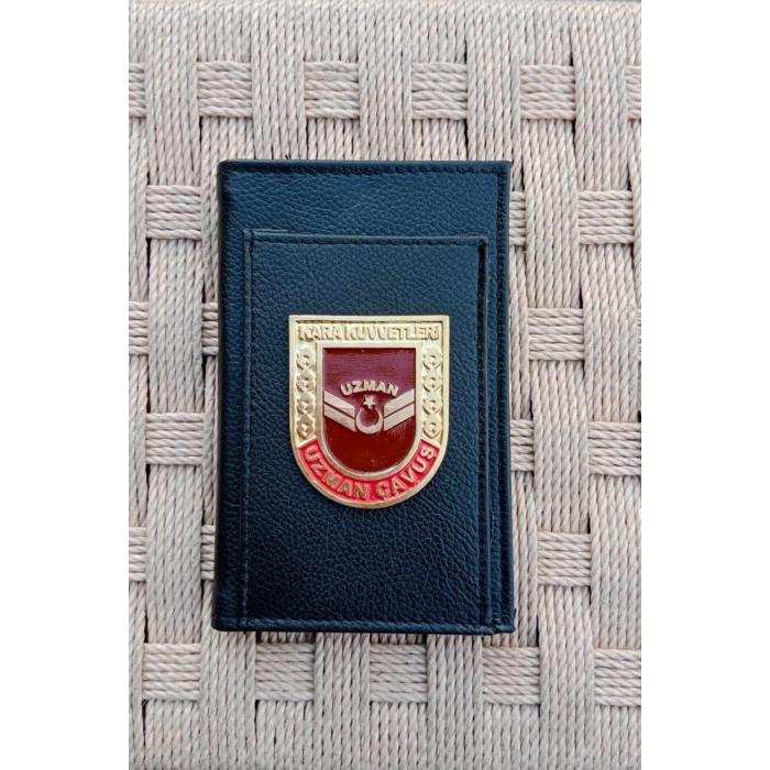 kara kuvvetleri uzman cavus amblemli ozel tasarim hakiki deri rozetli bloknot