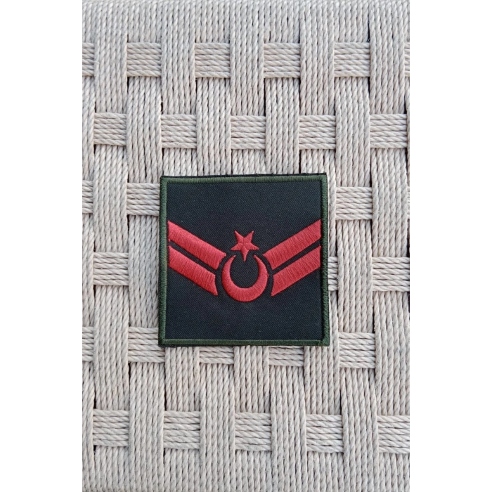 Kara Kuvvetleri Uzman Cavus Yesil Renk Harici ve Dahili Bez Nakis Kol Rutbe