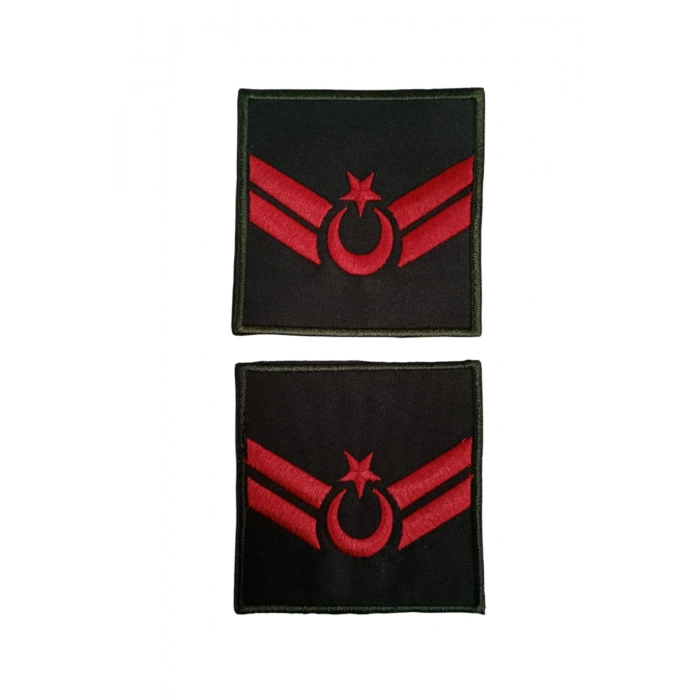 Kara Kuvvetleri Uzman Cavus Yesil Renk Harici ve Dahili Bez Nakis Kol Rutbe