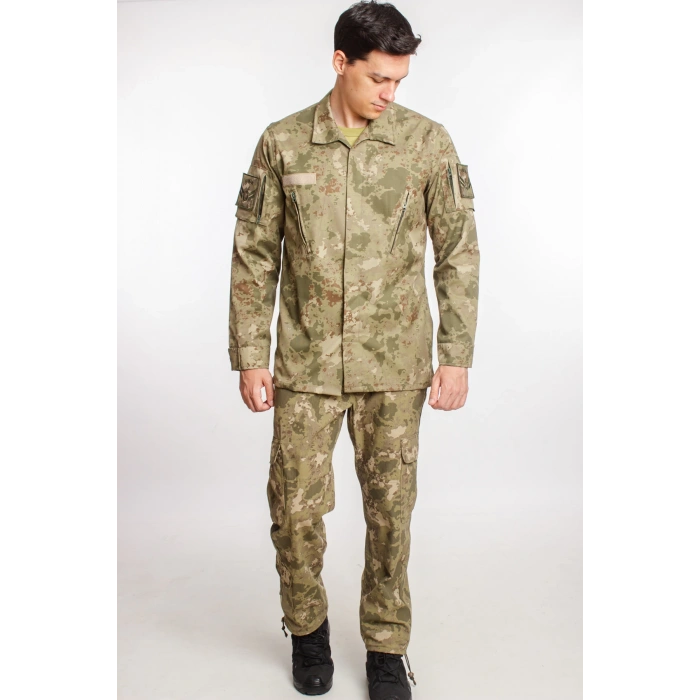 Kara Kuvvetleri Yeni Kamuflaj Renkli Uzun Kollu Taktik Gomlek Kargo Cepli Pantolon Alt ust Takim Long Sleeve Camouflage