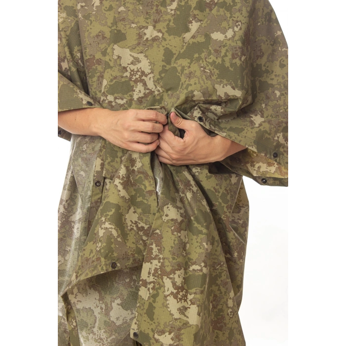 kara kuvvetleri yeni kamuflaj renkli kapusonlu citcitli mumlu hafif su gecirmez yagmurluk askeri panco