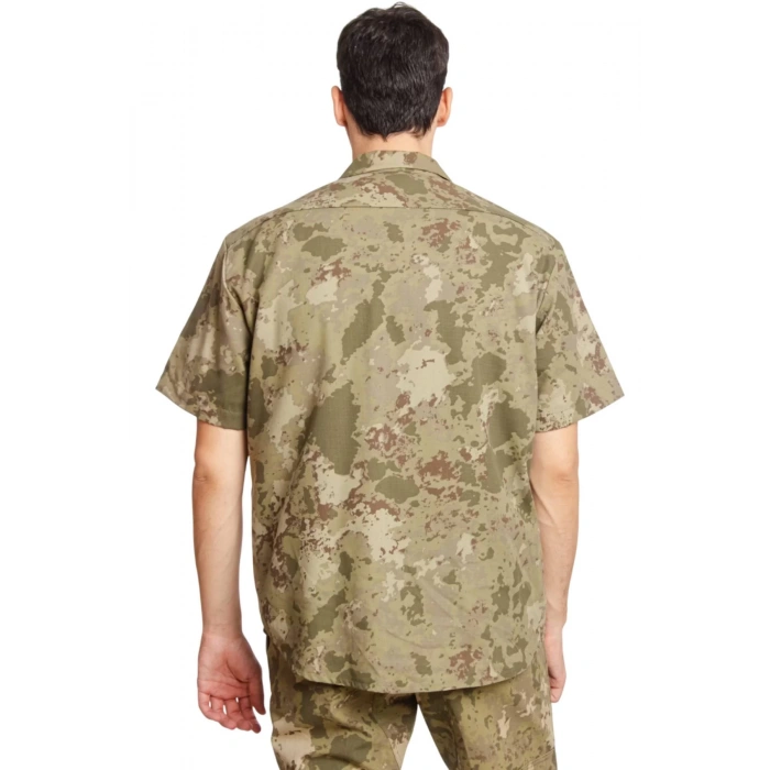 Kara Kuvvetleri Yeni Kamuflaj Renkli Kisa Kollu Taktik Gomlek Short Sleeve Camouflage