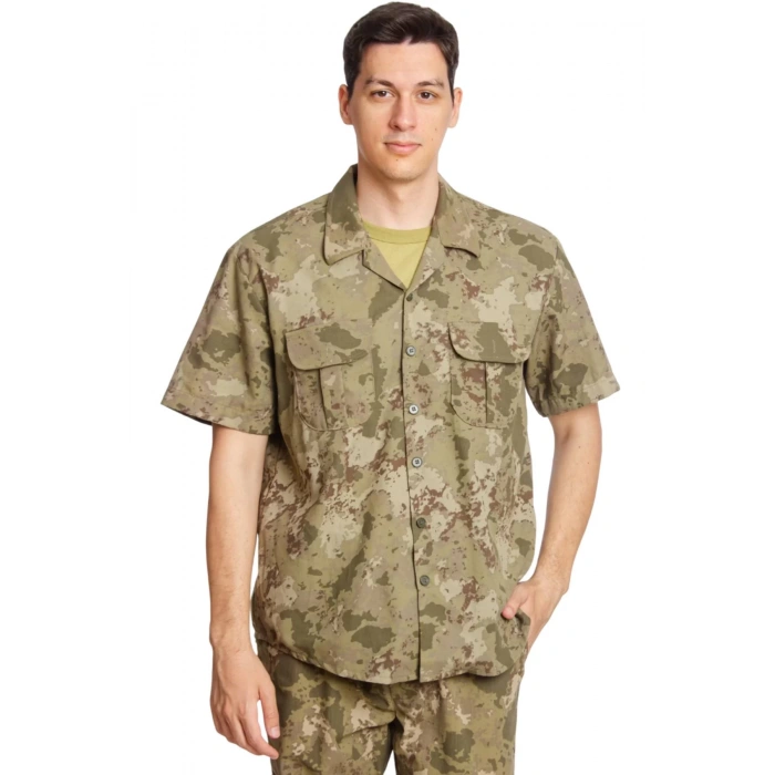 Kara Kuvvetleri Yeni Kamuflaj Renkli Kisa Kollu Taktik Gomlek Short Sleeve Camouflage