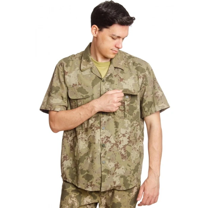 Kara Kuvvetleri Yeni Kamuflaj Renkli Kisa Kollu Taktik Gomlek Short Sleeve Camouflage