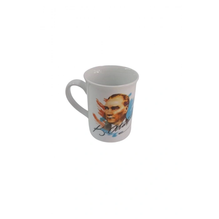 K.Ataturk imzali Siluetli Ozel Tasarim Seramik Kupa Bardak