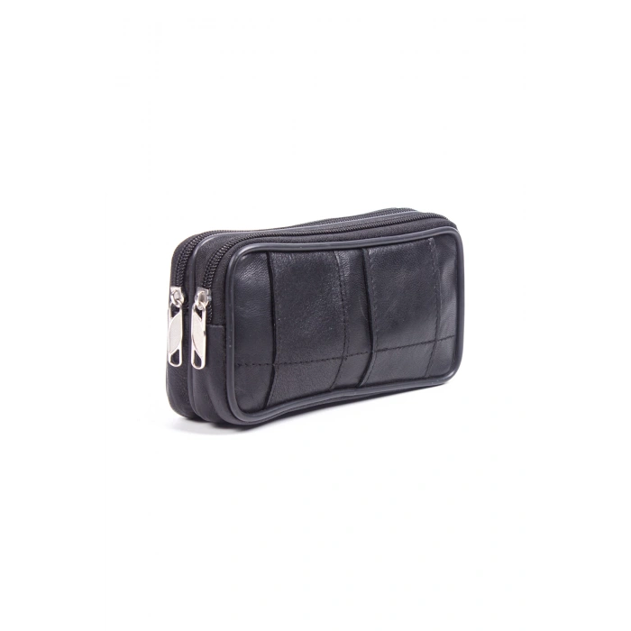 siyah renkli kemere gecmeli deri el cantasi