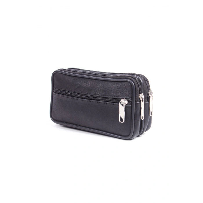 siyah renkli kemere gecmeli deri el cantasi