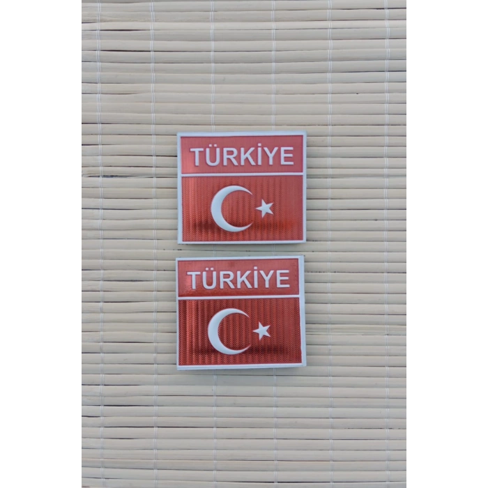 kirmizi ayyildiz bayrakli turkiye yazili kirmizi zemin tpu 3d termoplastik dikdortgen arma pec patch