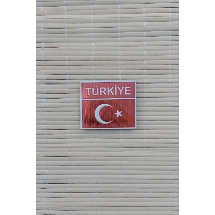 kirmizi ayyildiz bayrakli turkiye yazili kirmizi zemin tpu 3d termoplastik dikdortgen arma pec patch