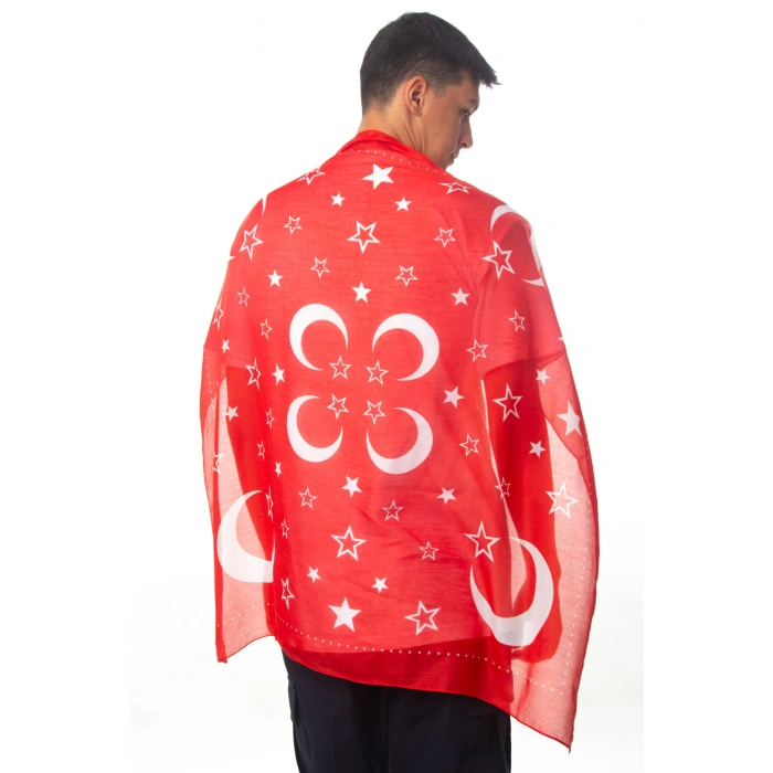 kirmizi beyaz ayyildiz arkadaslara yarenlere dagitmak icin kare asker ugurlama sali